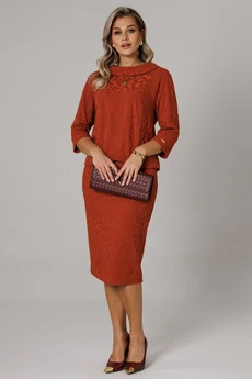 Костюм с юбкой 1303 терракот Anastasia