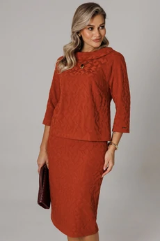 Костюм с юбкой 1303 терракот Anastasia