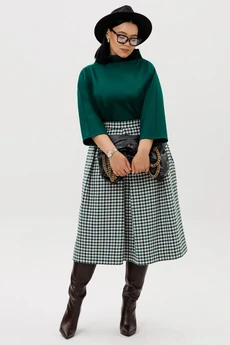 Костюм с юбкой 1304 изумрудный Anastasia