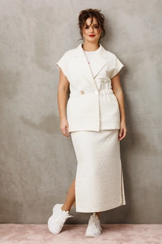 Костюм с юбкой 1305 молочный Anastasia