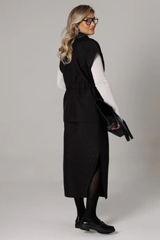 Костюм с юбкой 1305 черный Anastasia