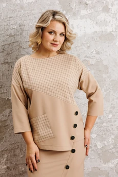 Костюм с юбкой 1312 бежевый Anastasia