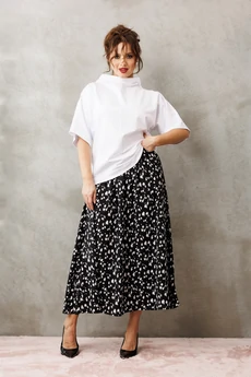 Костюм с юбкой 1316 бело-черный Anastasia