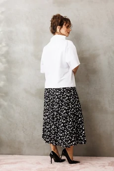 Костюм с юбкой 1316 бело-черный Anastasia