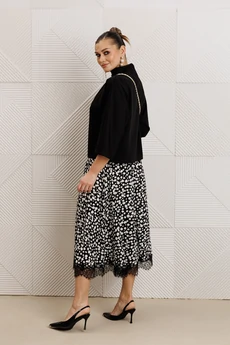 Костюм с юбкой 1320 черный Anastasia