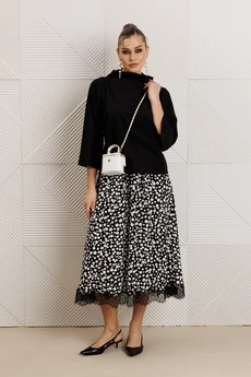 Костюм с юбкой 1320 черный Anastasia