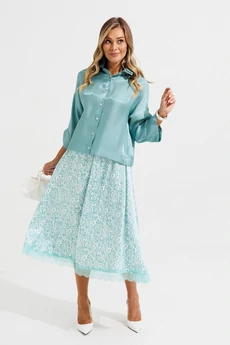 Костюм с юбкой 1322 бирюза Anastasia