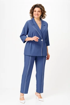 Костюм брючный 1324 голубой Anastasia