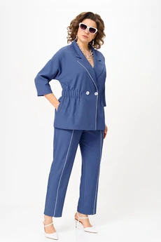 Костюм брючный 1324 голубой Anastasia