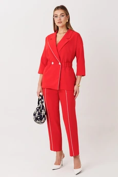 Костюм брючный 1324 красный Anastasia