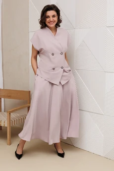 Костюм с юбкой 1329 пудра Anastasia