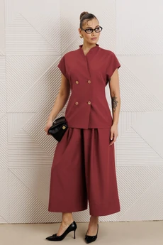 Костюм с юбкой 1330 клюква Anastasia