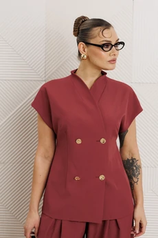 Костюм с юбкой 1330 клюква Anastasia