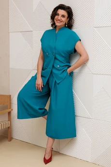 Костюм брючный 1330 морская волна Anastasia