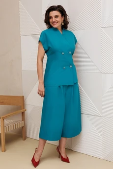 Костюм брючный 1330 морская волна Anastasia