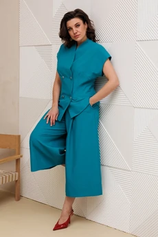 Костюм брючный 1330 морская волна Anastasia