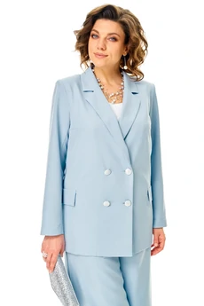 Костюм брючный 1337 холодный голубой Anastasia