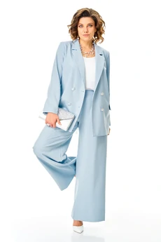 Костюм брючный 1337 холодный голубой Anastasia