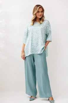 Костюм брючный 1341 бирюзовый Anastasia