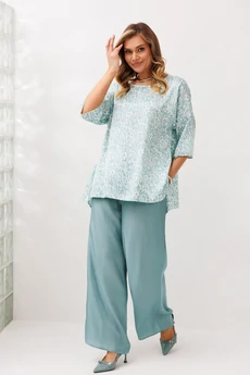 Костюм брючный 1341 бирюзовый Anastasia