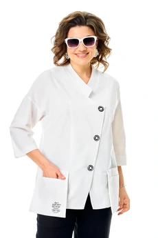 Костюм брючный 1345 бело-черный Anastasia