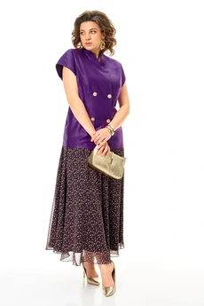 Костюм с юбкой 1347-2 фиолетовый Anastasia