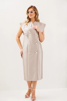 Платье 1348-1 жемчужный бежевый Anastasia