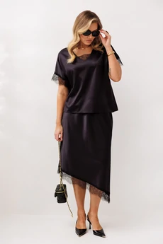 Костюм с юбкой 1352 черничный Anastasia