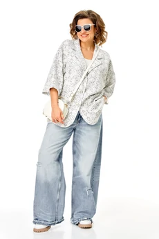 Жакет 1355 серо-белый Anastasia