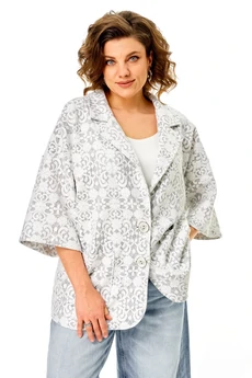 Жакет 1355 серо-белый Anastasia