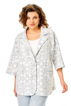 Жакет 1355 серо-белый Anastasia