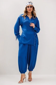 Костюм брючный 1357 васильковый Anastasia