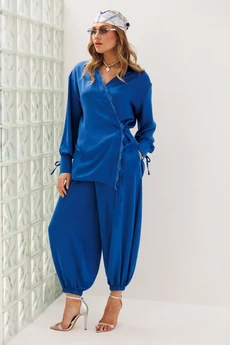 Костюм брючный 1357 васильковый Anastasia