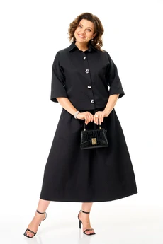 Костюм с юбкой 1367-1 черный Anastasia