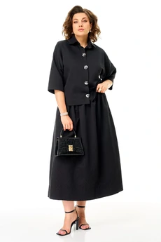 Костюм с юбкой 1367-1 черный Anastasia