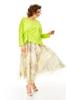 Костюм с платьем 1375 белый + лайм Anastasia