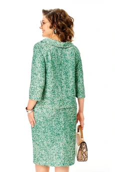 Костюм с юбкой 1376 изумрудный Anastasia