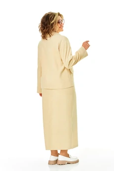Костюм с юбкой 1384 сливочный Anastasia