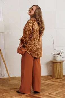 Костюм брючный 1389 золото + охра Anastasia