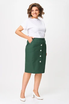 Костюм с юбкой 1396 зеленый Anastasia