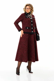 Костюм с юбкой 1401 бордо Anastasia
