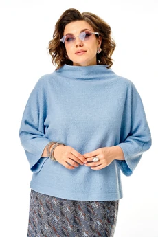 Костюм с юбкой 1403 голубой Anastasia