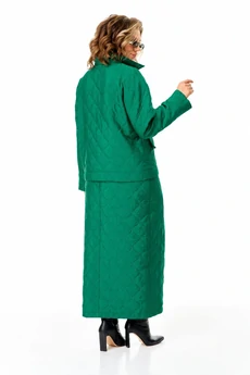 Костюм с юбкой 1411 зеленый Anastasia