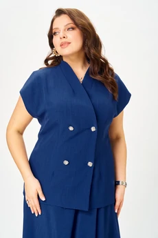 Костюм с юбкой 1329 глубокий синий Anastasia