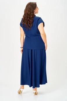 Костюм с юбкой 1329 глубокий синий Anastasia