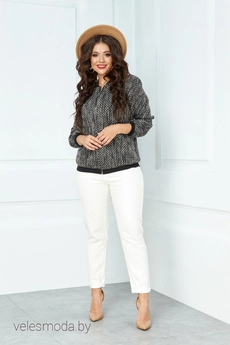 Бомбер 504 черный+белый Anastasia