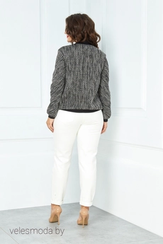 Бомбер 504 черный+белый Anastasia