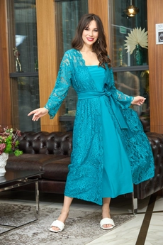 Костюм с платьем 743 изумруд Anastasia