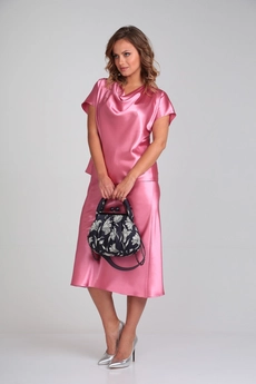 Костюм с юбкой 817 розовый Anastasia