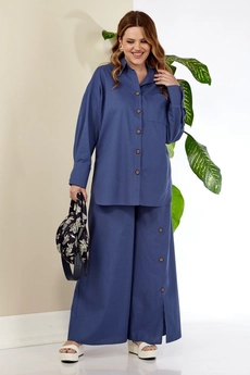 Костюм брючный 975-1 синий Anastasia